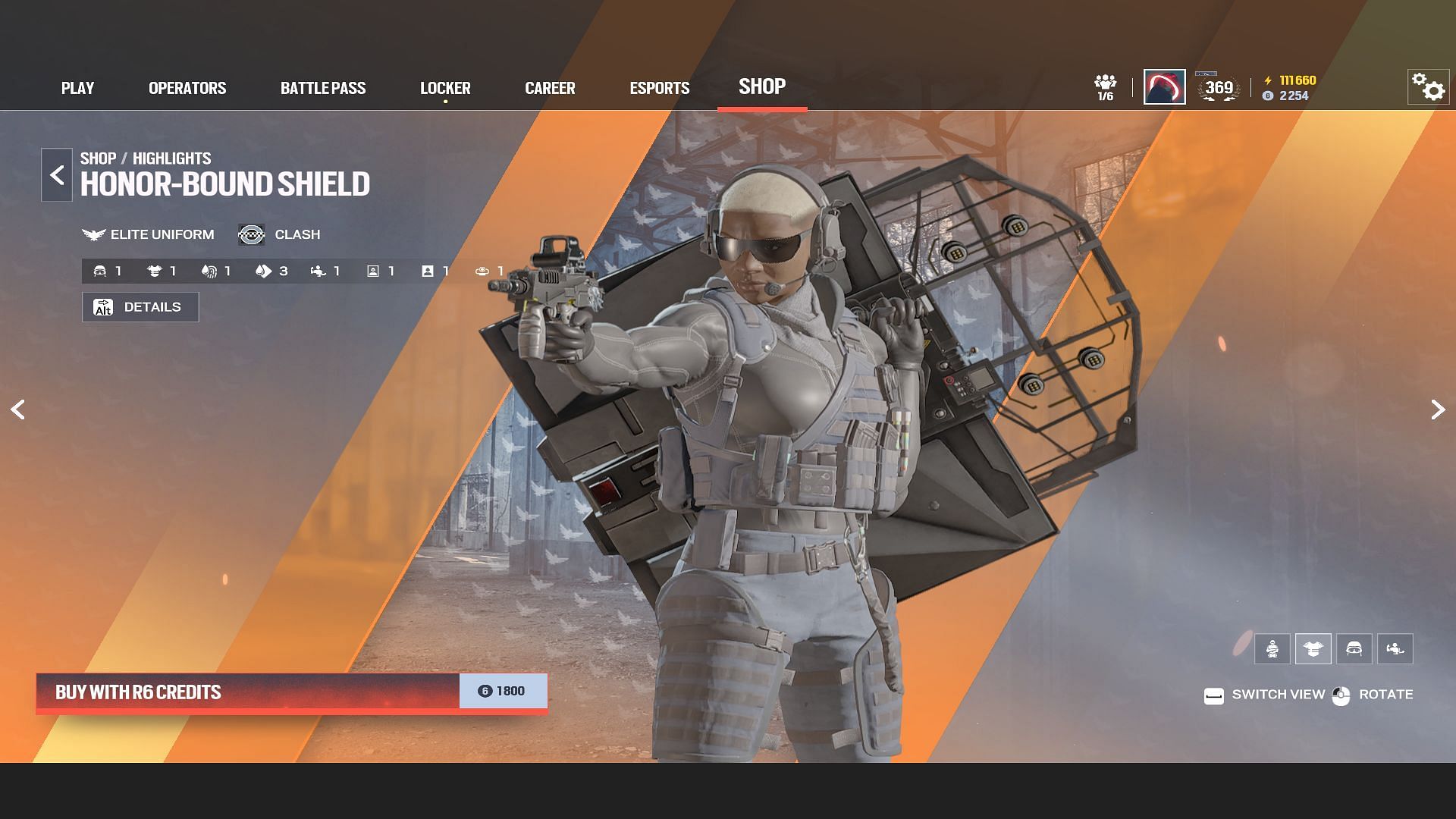 The Rainbow Six Siege X Clash Elite set can be found in the game Shop (Image via Sportskeeda Gaming || Ubisoft)